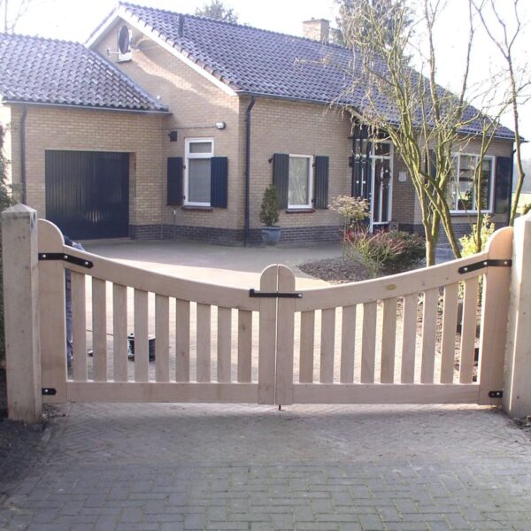 Portail Harmonie, double en chêne, incurvé